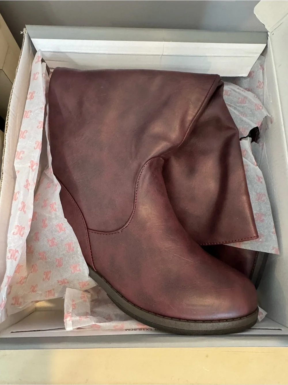 Juicy Couture Burgundy Over-the-Knee Buckle Riding Boots